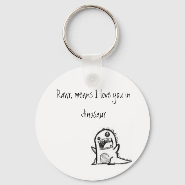 I love you dinosaur key ring (Front)