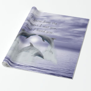 I love you dolphins wrapping paper