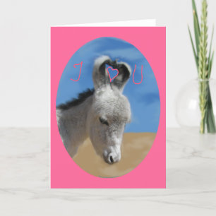 I Love You Donkey Holiday Card