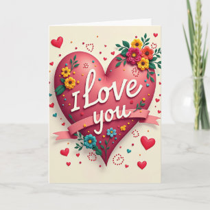 I Love You Dotted Heart Card