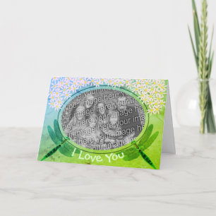 I Love You Dragonflies Frame Photo Card