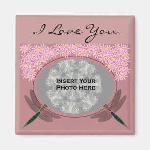 I Love You Dragonfly Customisable Photo Magnet