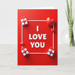 I Love You Faux Gold Foil Card