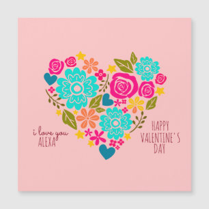 I LOVE YOU FLORAL HEART VALENTINE'S DAY MAGNETIC