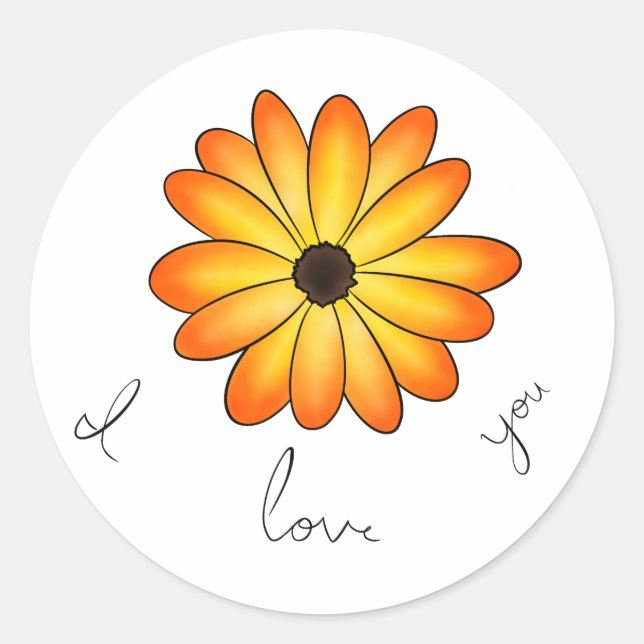 I Love You Flower Sticker (Front)