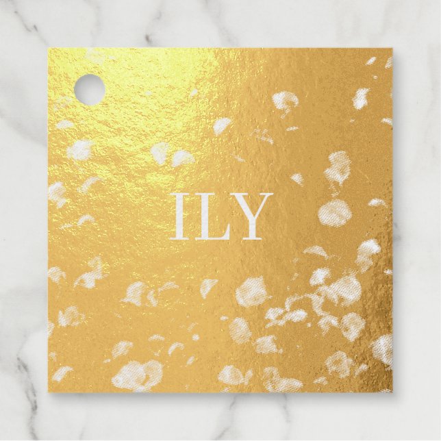 "I Love You" Foil Favour Tag (Front)