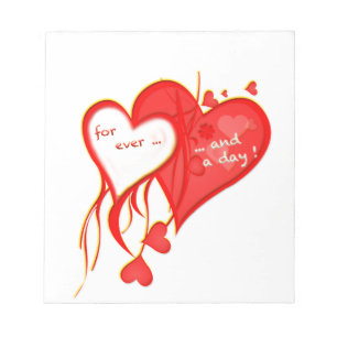 I LOVE YOU FOR EVER AND A DAY HEART NOTEPAD