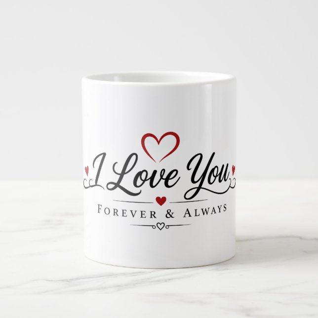 I Love You Forever & Always Large Coffee Mug (Front)