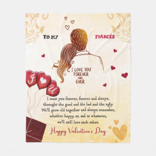 I Love You Forever And Ever, Happy Valentine's Day Fleece Blanket