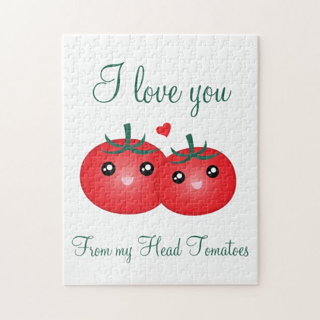 I Love You From My Head Tomatoes Funny Food Pun Jigsaw Puzzle (Vertical)