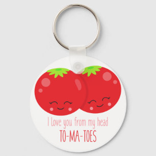 I Love You From My Head Tomatoes Key Ring