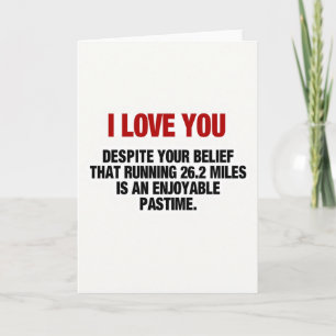 I Love You Funny Marathon Runner Card