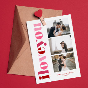 "I Love You" Gallery of 3 Photos Valentines Day Holiday Card