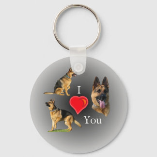 I Love You German Shepherd Key Ring