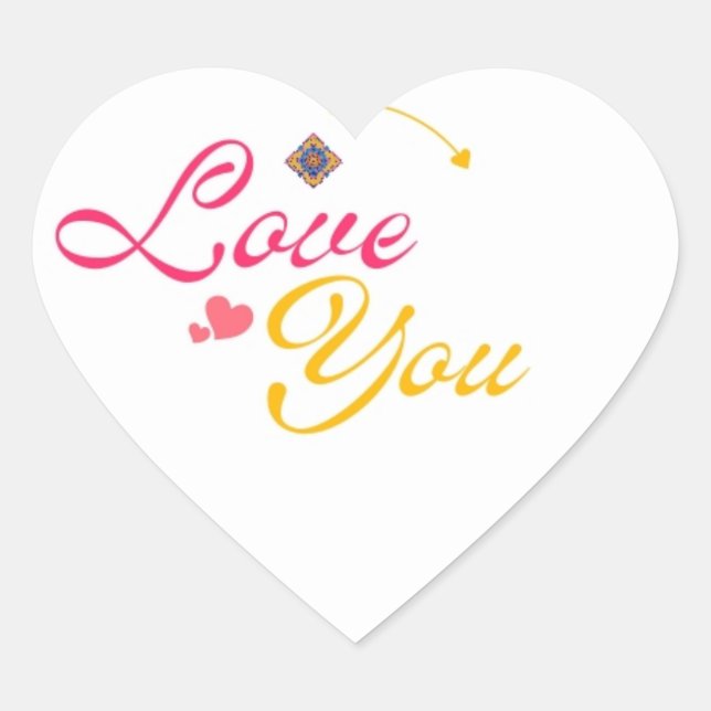 I Love you Gift Card  Heart Sticker (Front)