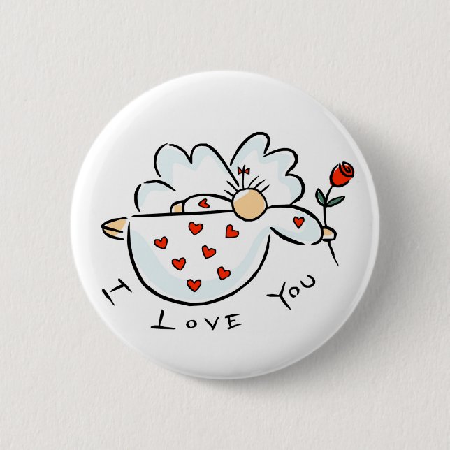I Love You Giftware 6 Cm Round Badge (Front)