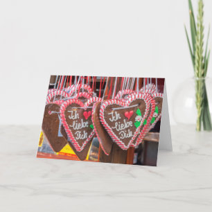 I Love You Gingerbread Hearts At The Holiday Card