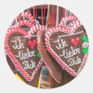 I Love You Gingerbread Hearts At The Holiday Classic Round Sticker