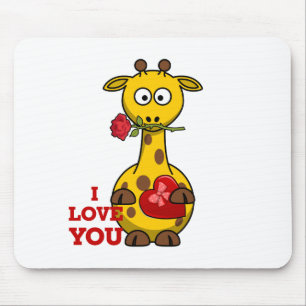 i love you giraffe mouse pad