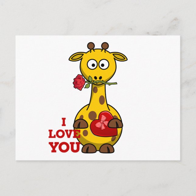 i love you giraffe postcard (Front)