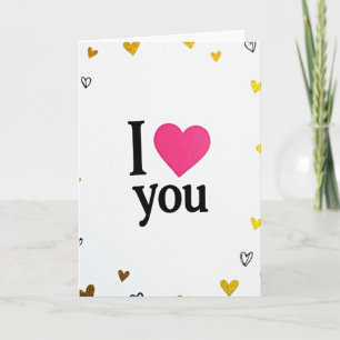 I Love You Glitter Heart Card