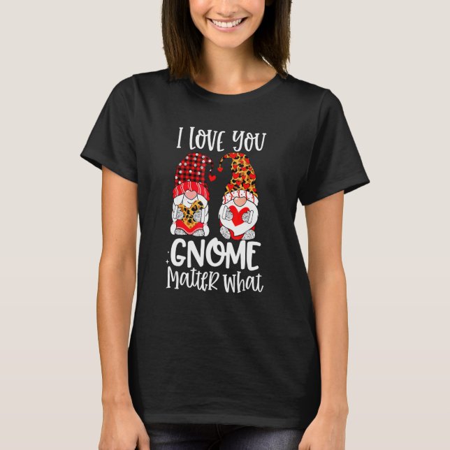 I Love You Gnome Matter What Buffalo Plaid Valenti T-Shirt (Front)