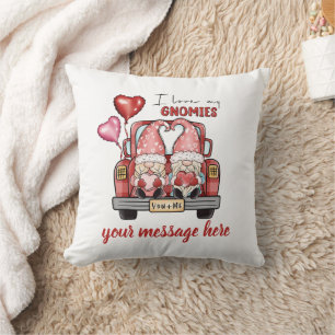 I love you gnomies Personalised Valentines Cushion