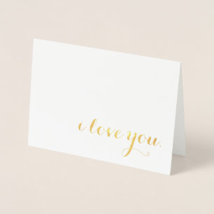 i love you gold foil card