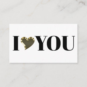 I Love You gold heart modern bold typography Enclosure Card