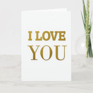 I Love You Gold Lettering Card