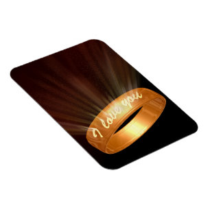 "I love you" Golden Ring Magnet