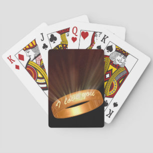 "I love you" Golden Ring Playing Cards