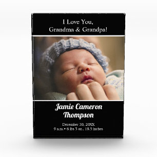 I Love you Grandma Grandpa baby photo birth