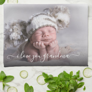 I Love You Grandma Photo Template Tea Towel