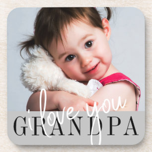 I Love You Grandpa Custom Photo Coaster