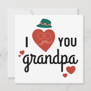 I Love You Grandpa // Novelty Father's Day Blank Card
