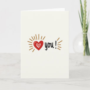 I Love You Graphic Heart Card