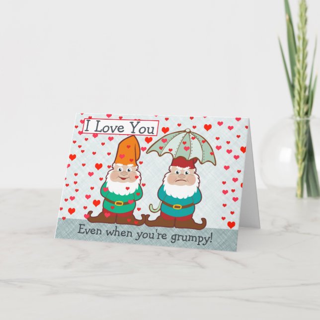 I Love You Grumpy Gnome Card (Front)