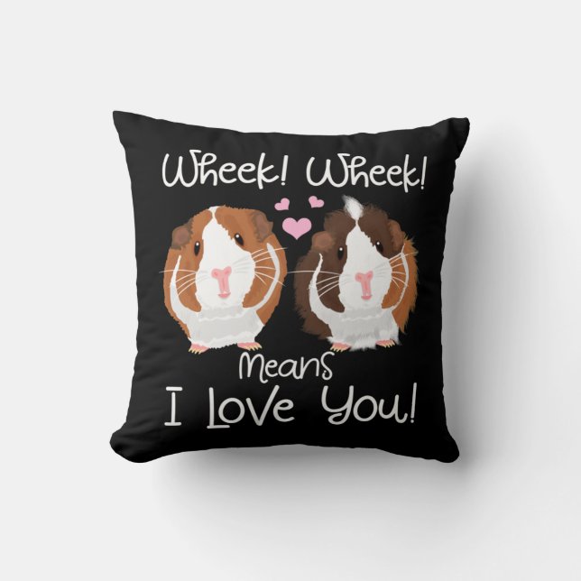 I Love You Guinea Pig Cavy Roddent Cushion (Front)