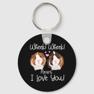 I Love You Guinea Pig Cavy Roddent Key Ring
