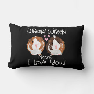 I Love You Guinea Pig Cavy Roddent Lumbar Cushion