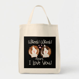 I Love You Guinea Pig Cavy Roddent Tote Bag