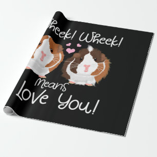 I Love You Guinea Pig Cavy Roddent Wrapping Paper