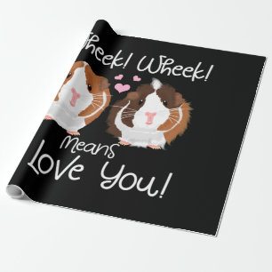 I Love You Guinea Pig Cavy Roddent Wrapping Paper