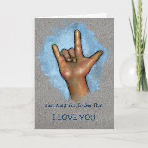 I LOVE YOU: Hand Making ASL Sign: Sign Language Card