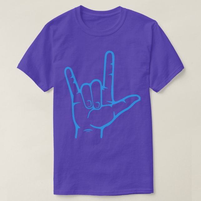 I Love You Hand Sign American Sign Language 20 T-Shirt (Design Front)
