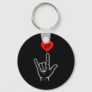 I Love You Hand Sign Asl Heart 67 Women Kids Men V Key Ring