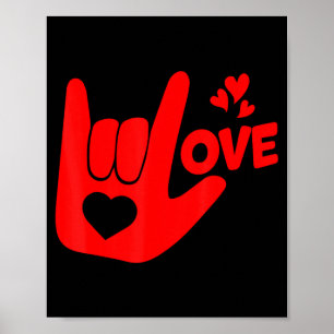 I Love You Hand Sign Asl Valentine Day Funny Wome 