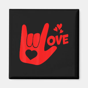 I Love You Hand Sign Asl Valentine Day Funny Wome  Magnet