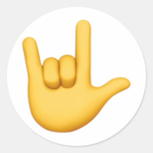 I Love You Hand Sign - Emoji Classic Round Sticker